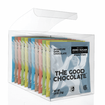 The Good Chocolate's Original Variety Chocolates 12 Squares In Transparent Gift Pack