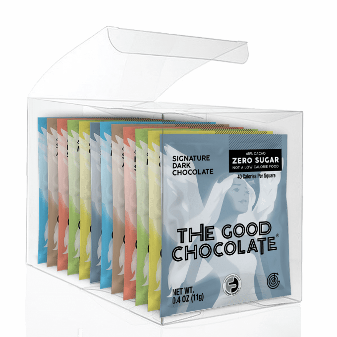 The Good Chocolate's Original Variety Chocolates 12 Squares In Transparent Gift Pack