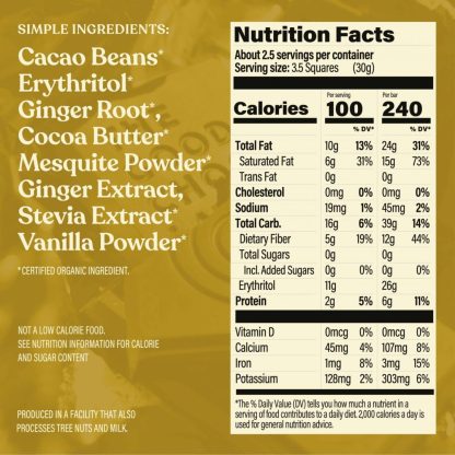 the good chocolate brand ginger bar nutrition