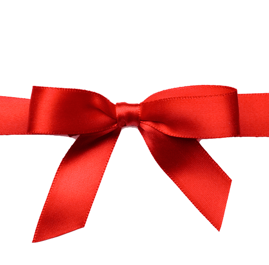 The Good Chocolate's Bright red ribbon tied in a neat bow