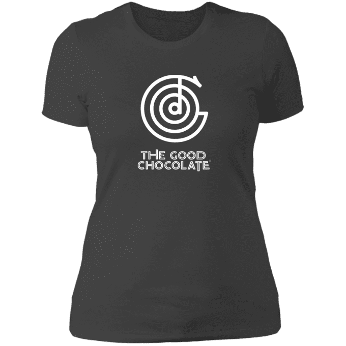Heavy Metal t-shirt with The Good Chocolate logo in white for Women