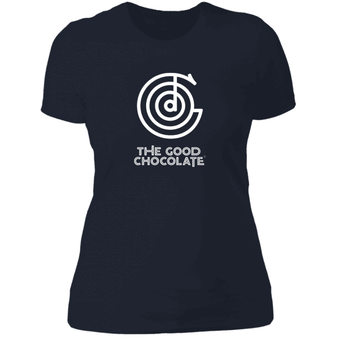 Midnight Navy t-shirt with The Good Chocolate logo in white for Women
