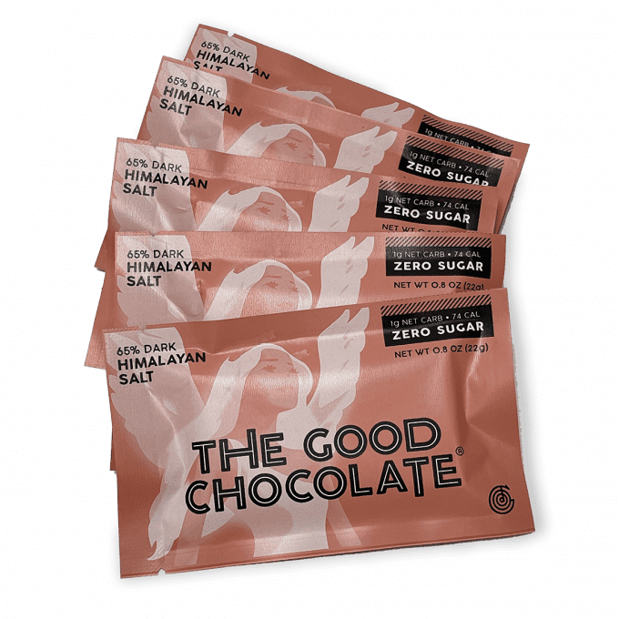 5 Pack of The Good Chocolate's Himalayan + Sea Salt Chocolate Mini Bar