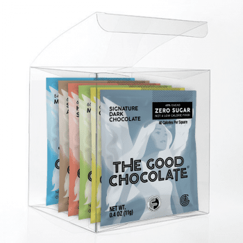 The Good Chocolate's Original Variety Chocolates 6 Squares In Transparent Gift Pack
