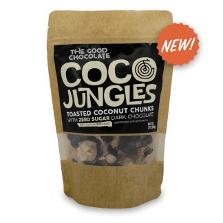 The Good Chocolate's pack of Coco Jungles / Toasted Coconut Chunks + Zero Sugar Chocolate