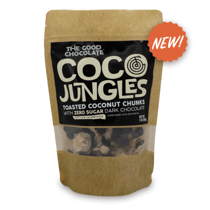 The Good Chocolate's pack of Coco Jungles / Toasted Coconut Chunks + Zero Sugar Chocolate