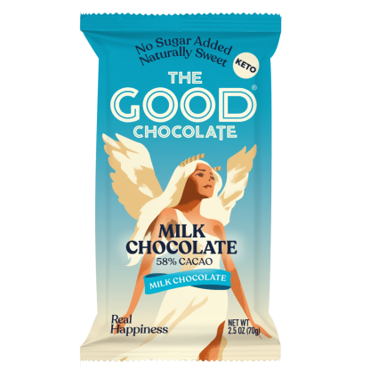 Front of The Good Chocolate's Milk Chocolate pack